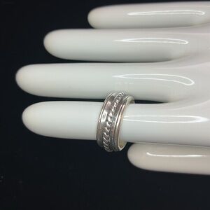 Sterling Silver Rope Stacked Ring 11